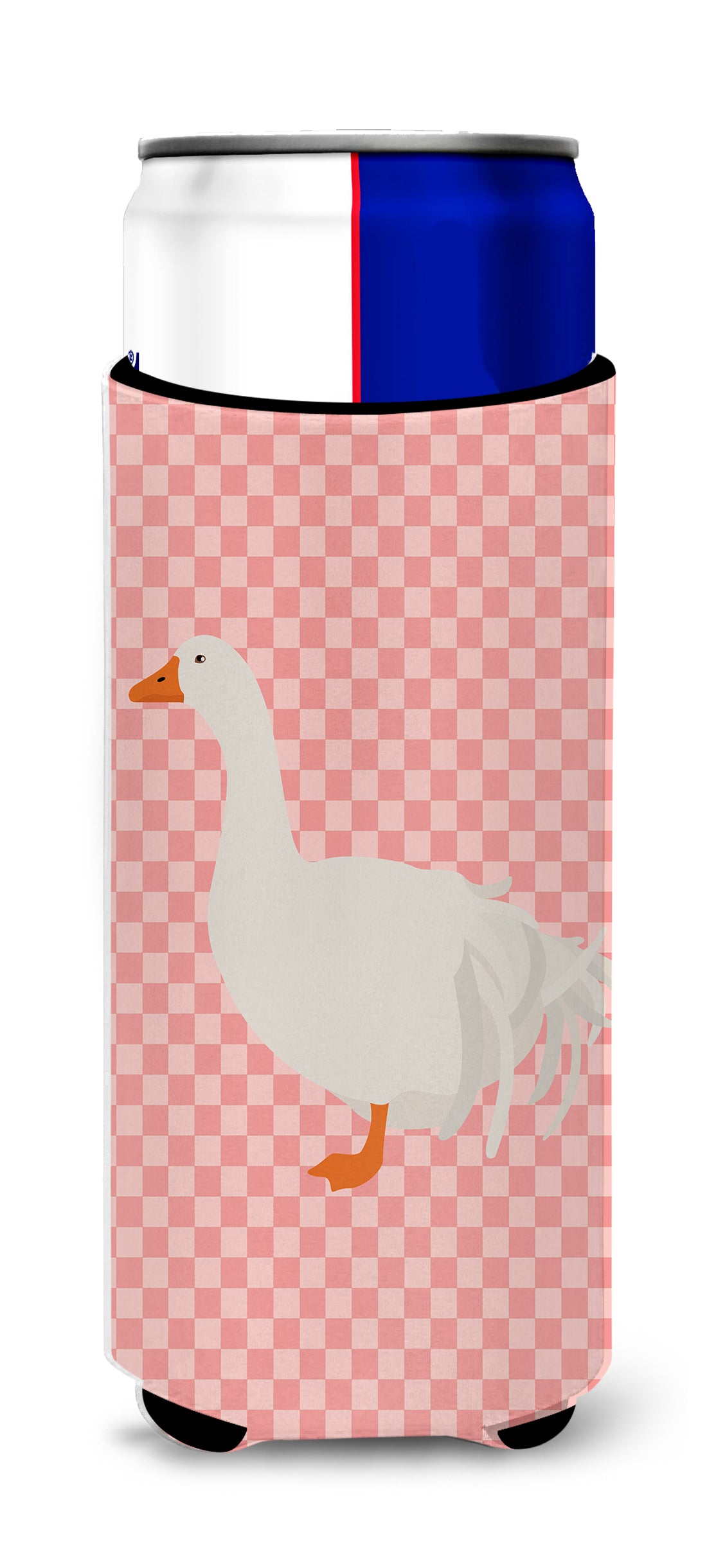 Sebastopol Goose Pink Check  Ultra Hugger for slim cans  the-store.com.