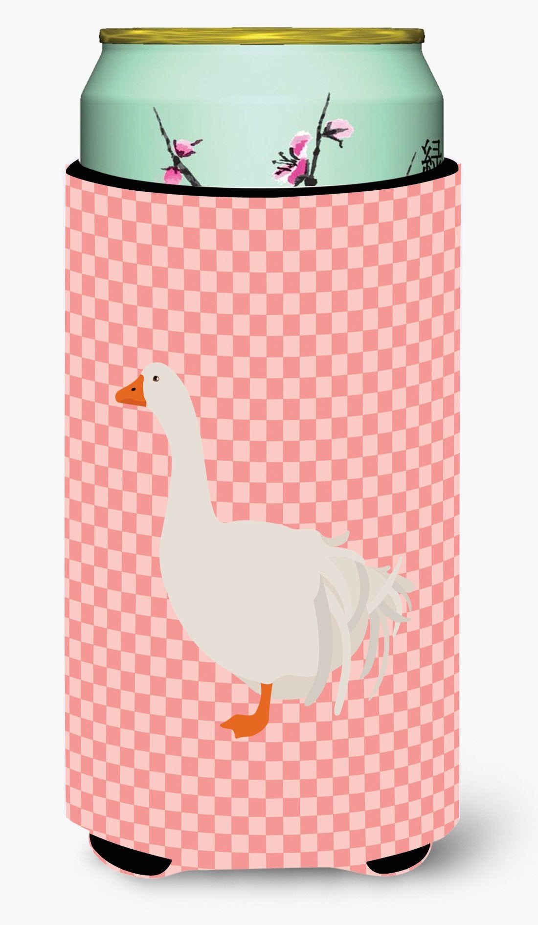 Sebastopol Goose Pink Check Tall Boy Beverage Insulator Hugger BB7902TBC by Caroline's Treasures