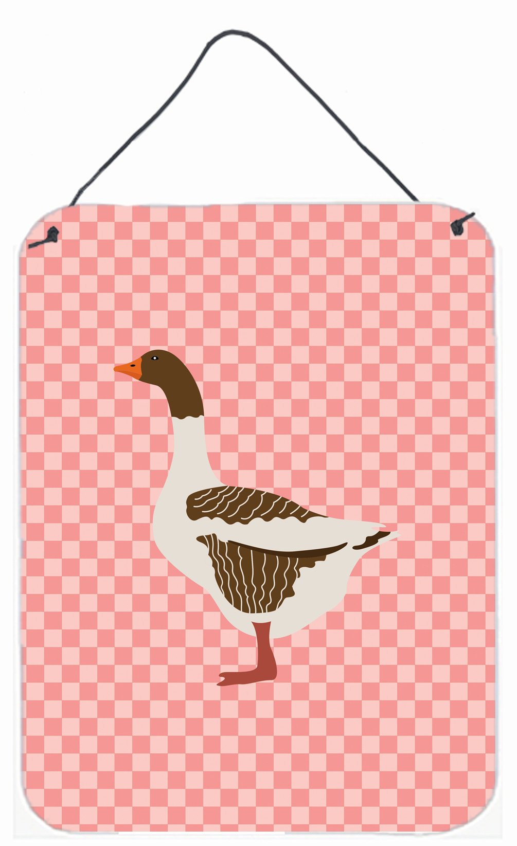 Pomeranian Rogener Goose Pink Check Wall or Door Hanging Prints BB7903DS1216 by Caroline's Treasures