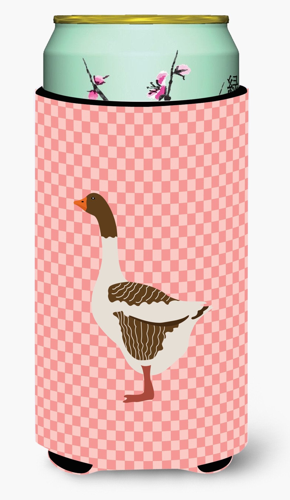 Pomeranian Rogener Goose Pink Check Tall Boy Beverage Insulator Hugger BB7903TBC by Caroline's Treasures