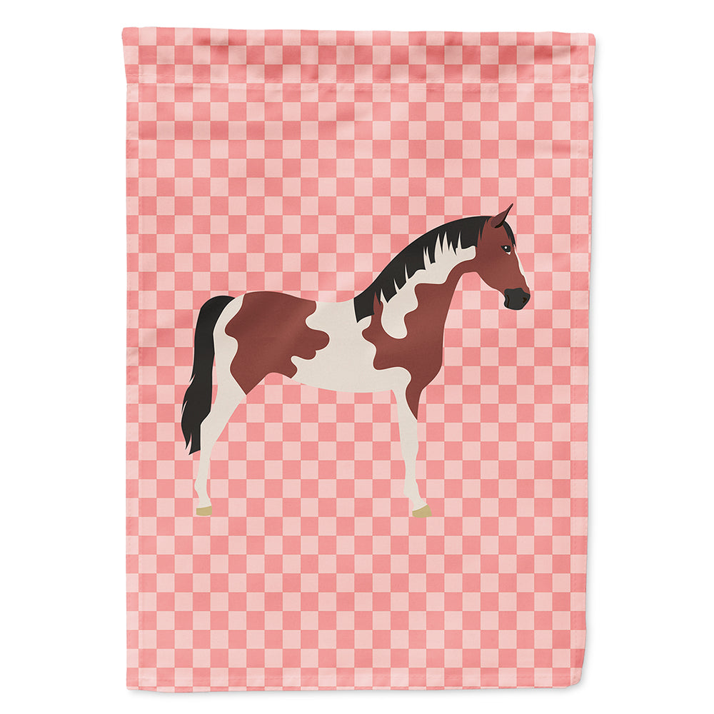 Pinto Horse Pink Check Flag Canvas House Size BB7907CHF  the-store.com.