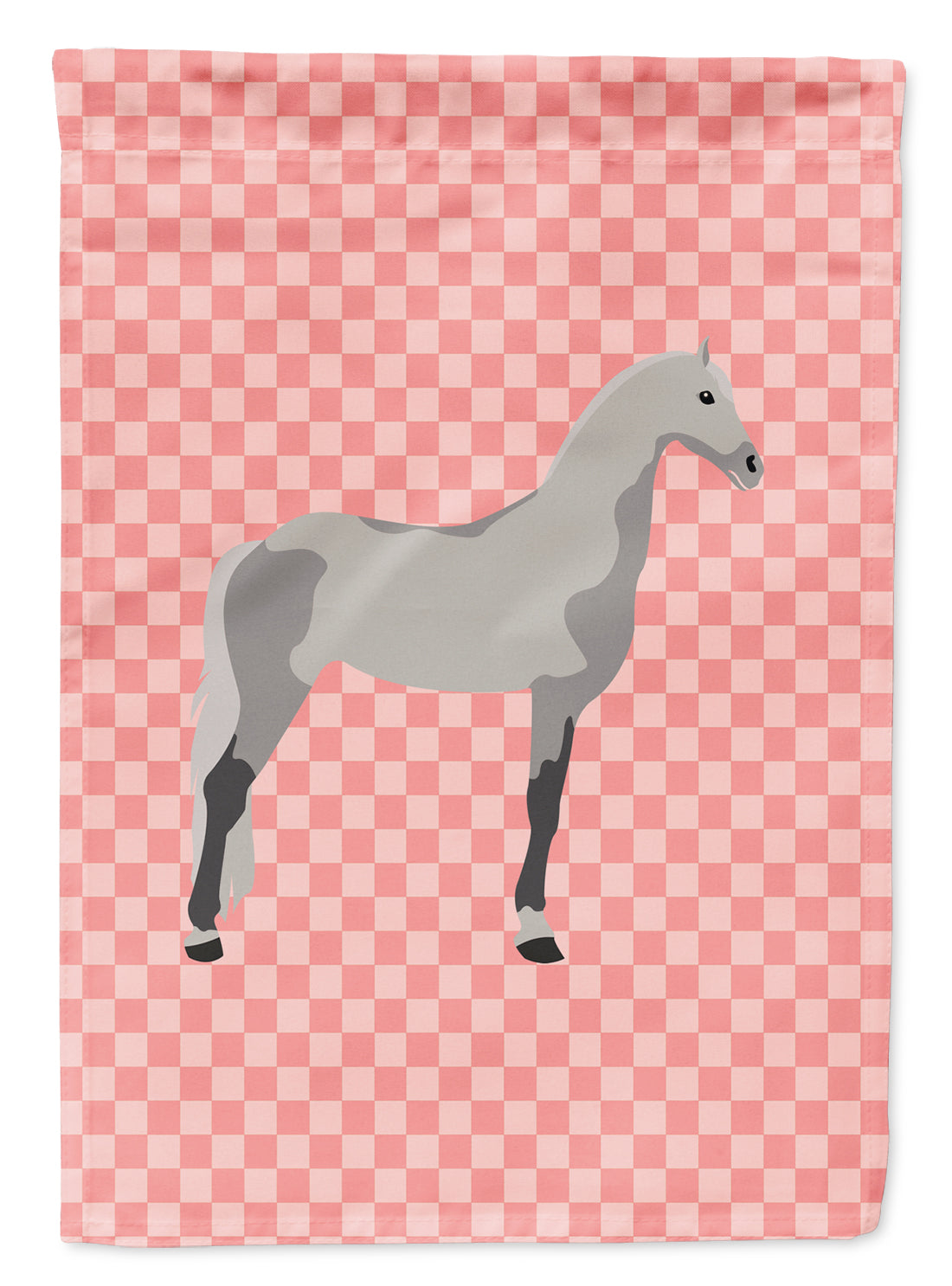 Orlov Trotter Horse Pink Check Flag Garden Size  the-store.com.