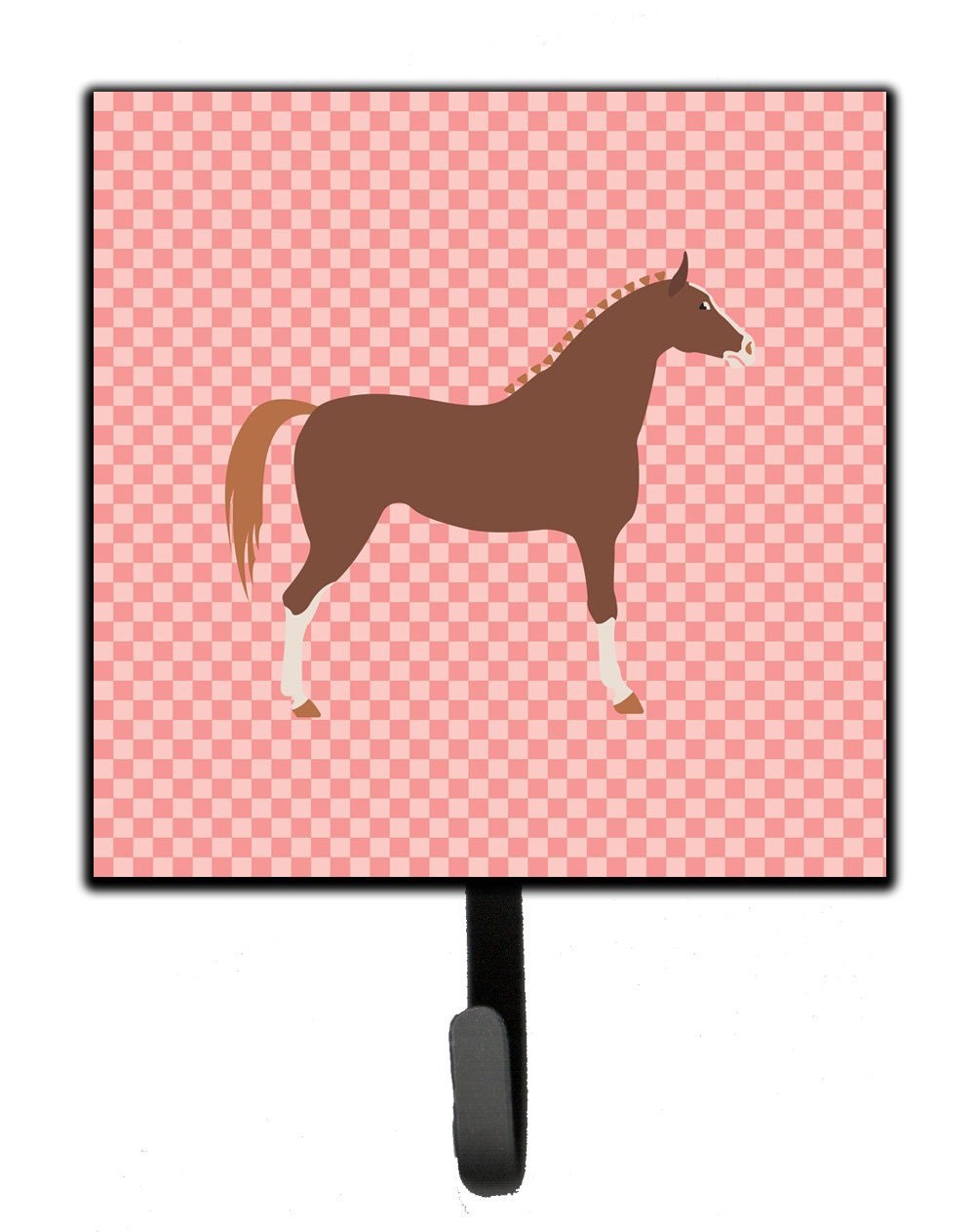 Hannoverian Horse Pink Check Leash or Key Holder by Caroline's Treasures