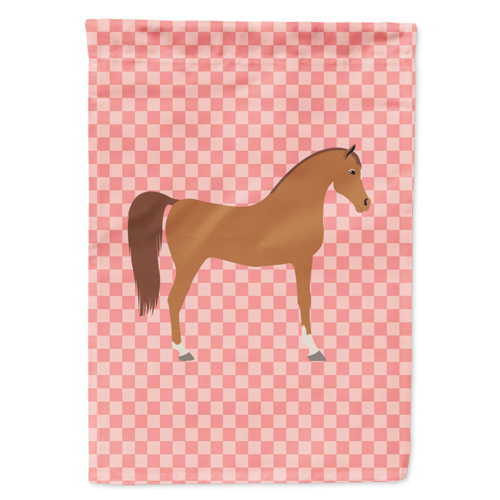 Arabian Horse Pink Check Flag Canvas House Size BB7911CHF  the-store.com.