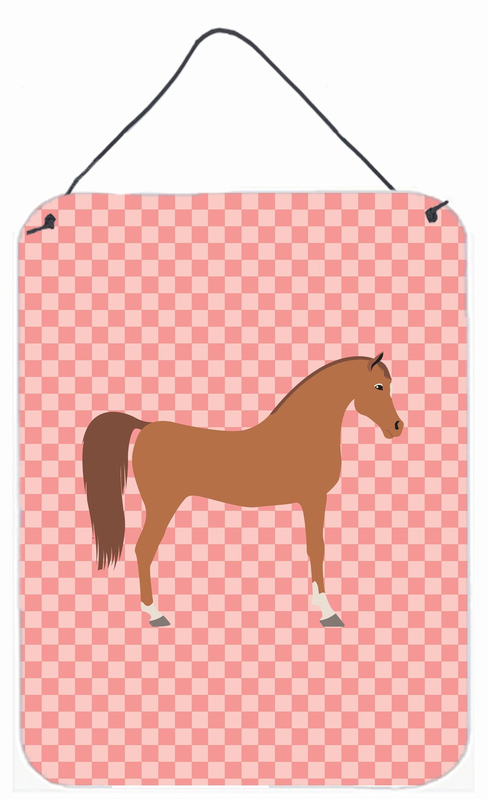 Arabian Horse Pink Check Wall or Door Hanging Prints BB7911DS1216 by Caroline's Treasures