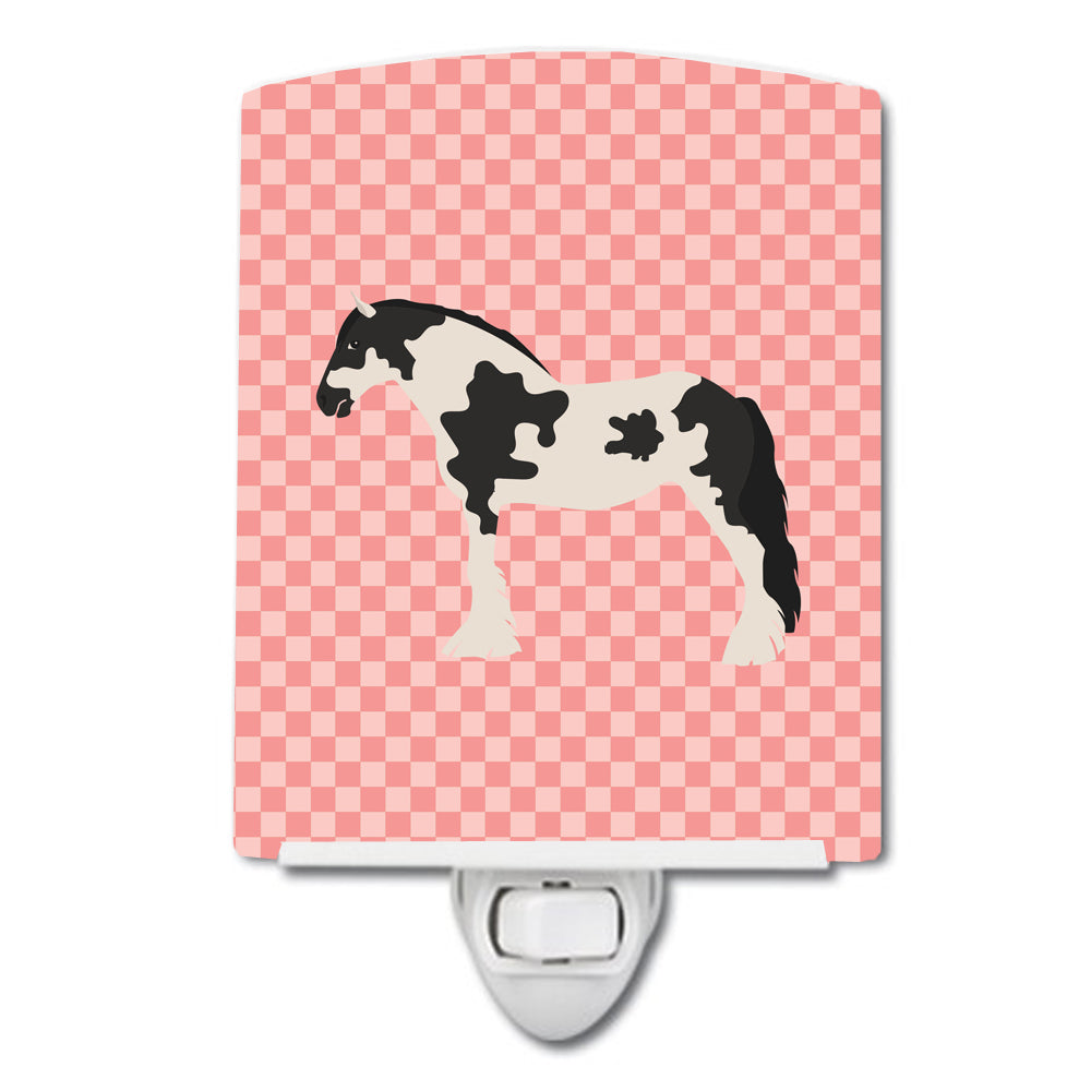 Cyldesdale Horse Pink Check Ceramic Night Light BB7912CNL - the-store.com