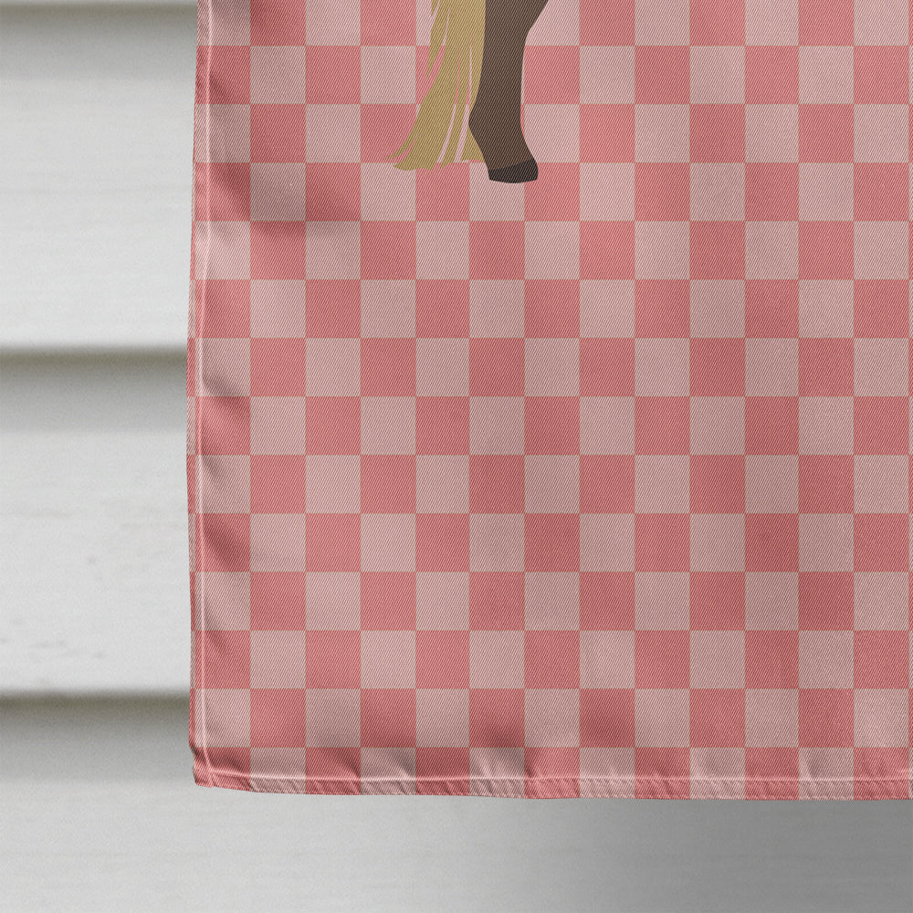 Shetland Pony Horse Pink Check Flag Canvas House Size BB7914CHF  the-store.com.