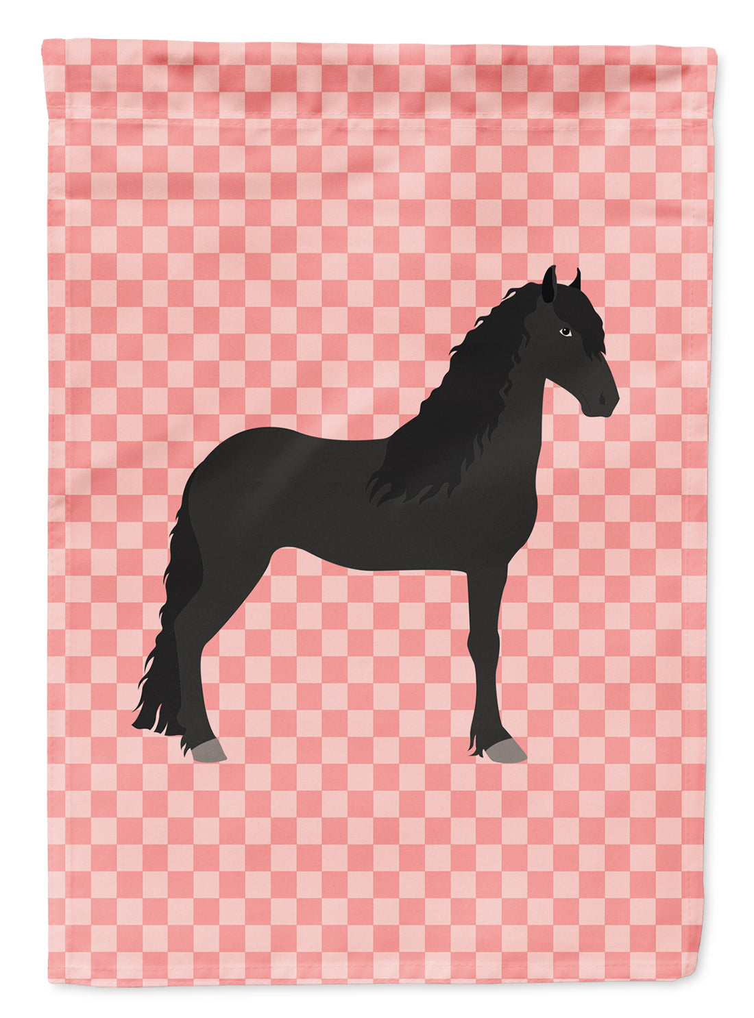 Friesian Horse Pink Check Flag Garden Size BB7915GF  the-store.com.