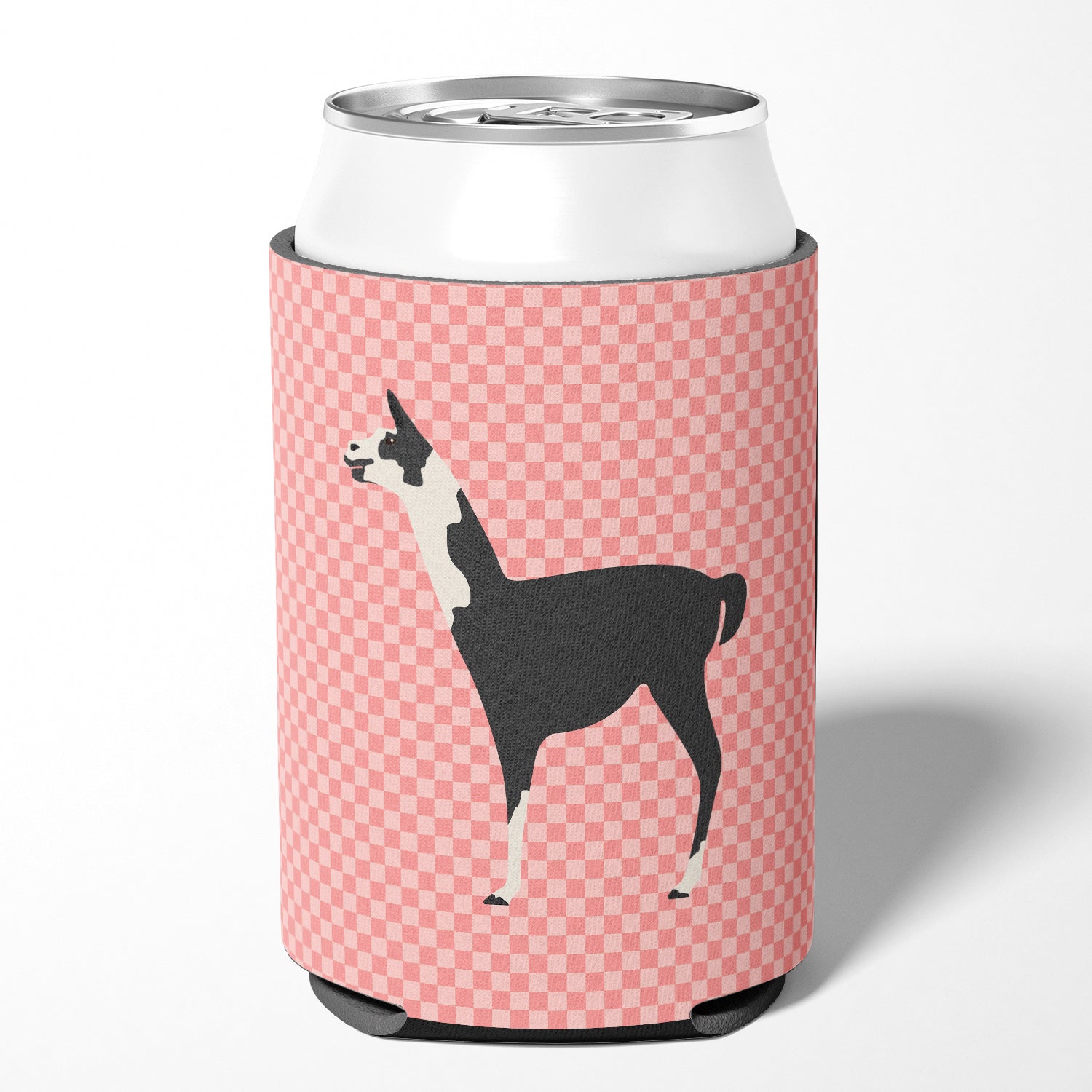 Llama Q' Ara Pink Check Can or Bottle Hugger BB7918CC  the-store.com.