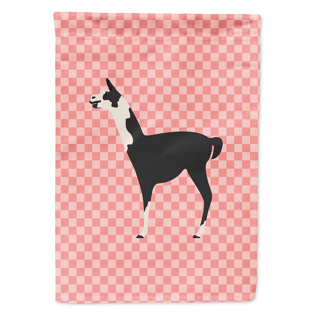 Llama Q' Ara Pink Check Flag Canvas House Size BB7918CHF  the-store.com.