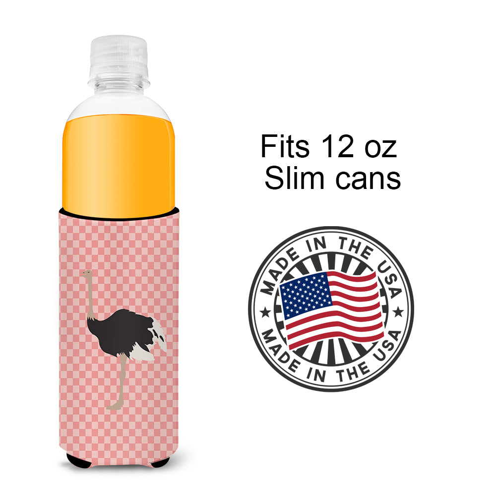 Common Ostrich Pink Check  Ultra Hugger for slim cans  the-store.com.