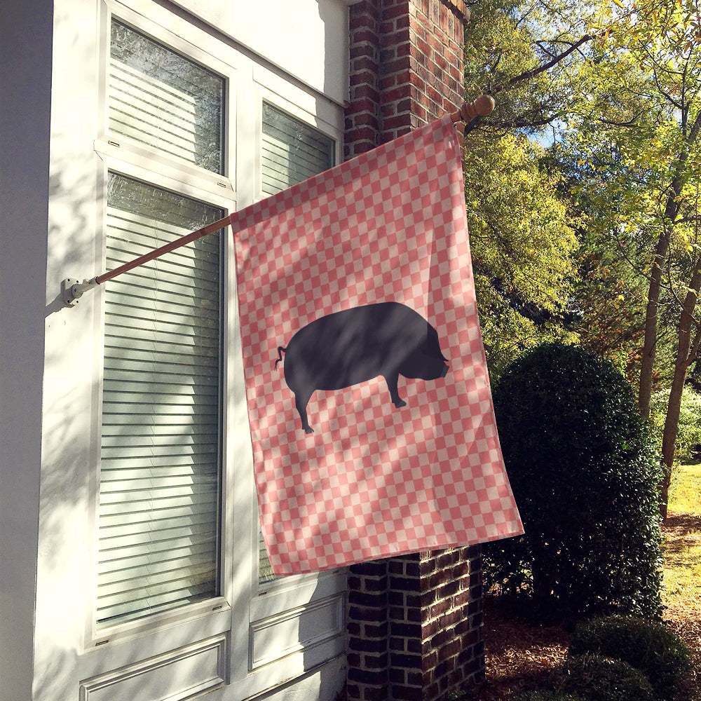 Devon Large Black Pig Pink Check Flag Canvas House Size BB7931CHF  the-store.com.