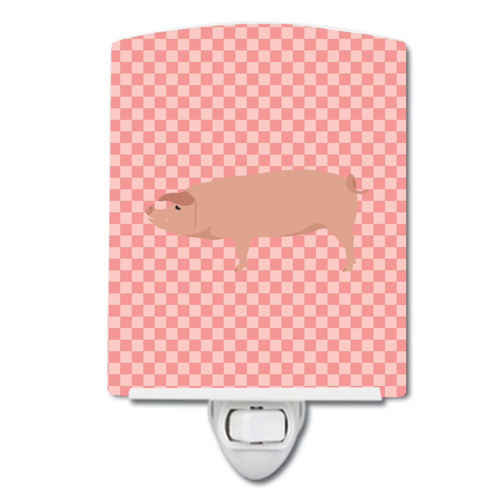 American Landrace Pig Pink Check Ceramic Night Light BB7932CNL - the-store.com