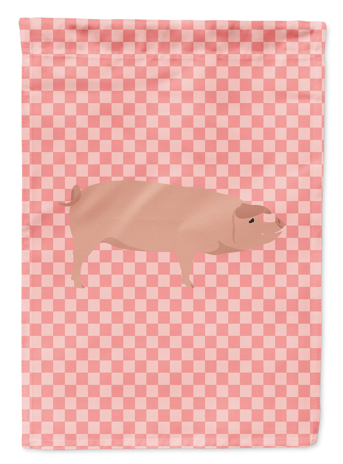 American Landrace Pig Pink Check Flag Garden Size  the-store.com.