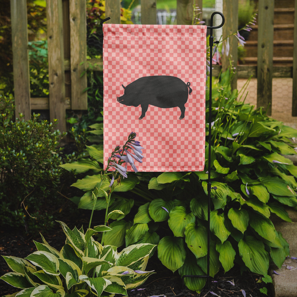 Berkshire Pig Pink Check Flag Garden Size  the-store.com.