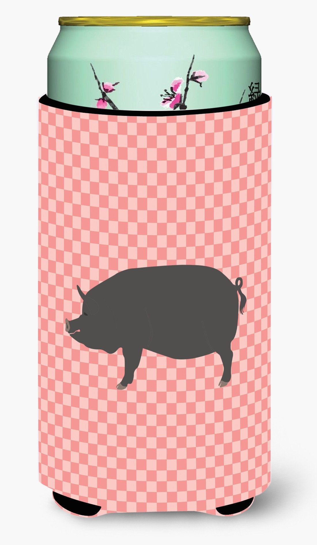 Berkshire Pig Pink Check Tall Boy Beverage Insulator Hugger BB7933TBC by Caroline's Treasures