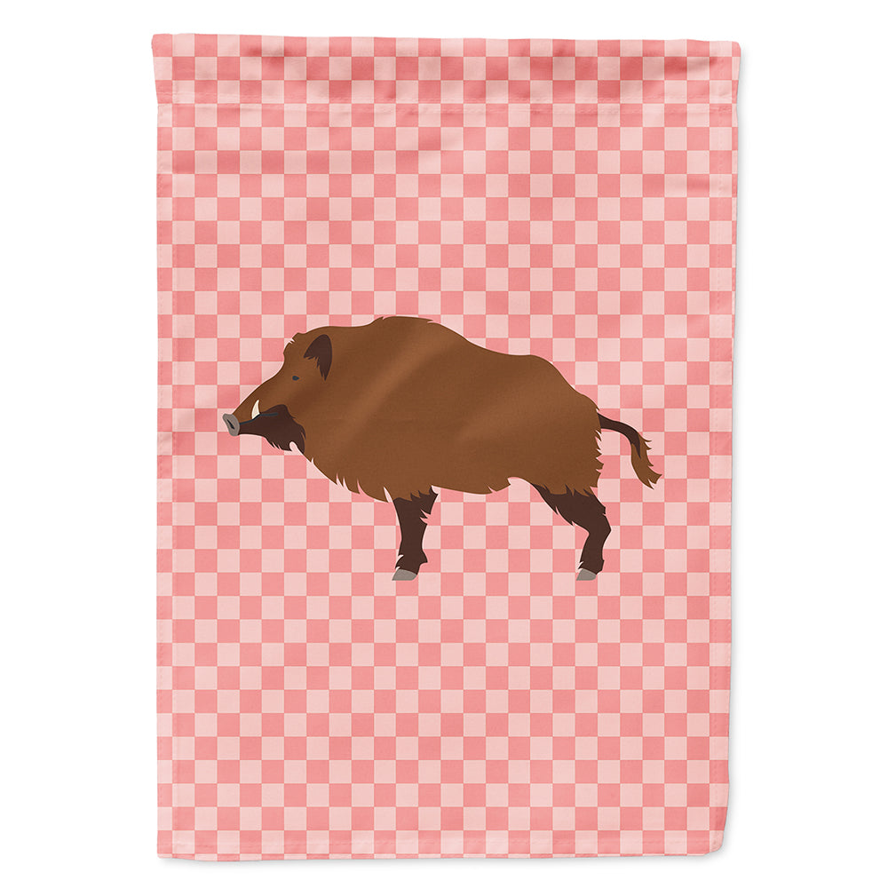 Wild Boar Pig Pink Check Flag Canvas House Size BB7936CHF  the-store.com.