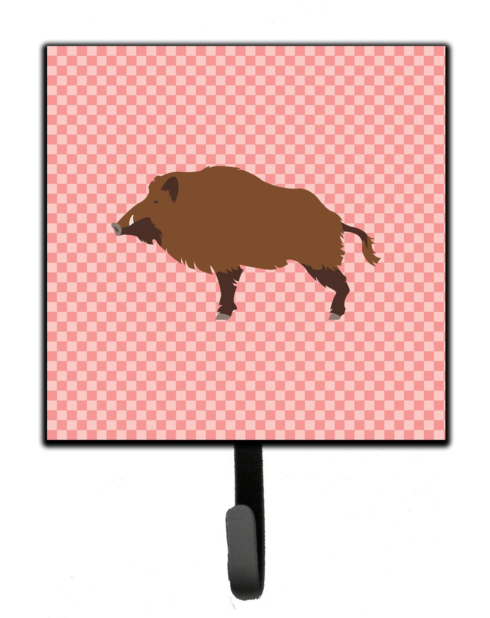 Wild Boar Pig Pink Check Leash or Key Holder by Caroline&#39;s Treasures