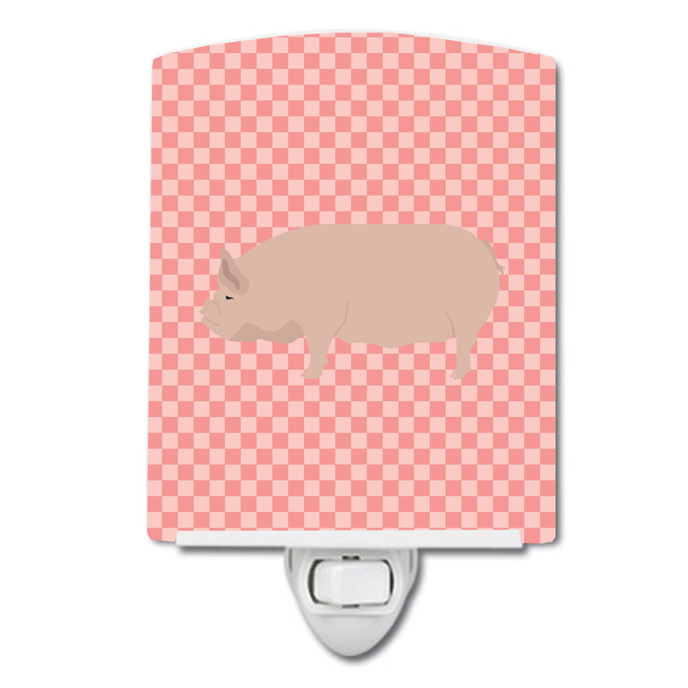 Welsh Pig Pink Check Ceramic Night Light BB7937CNL - the-store.com