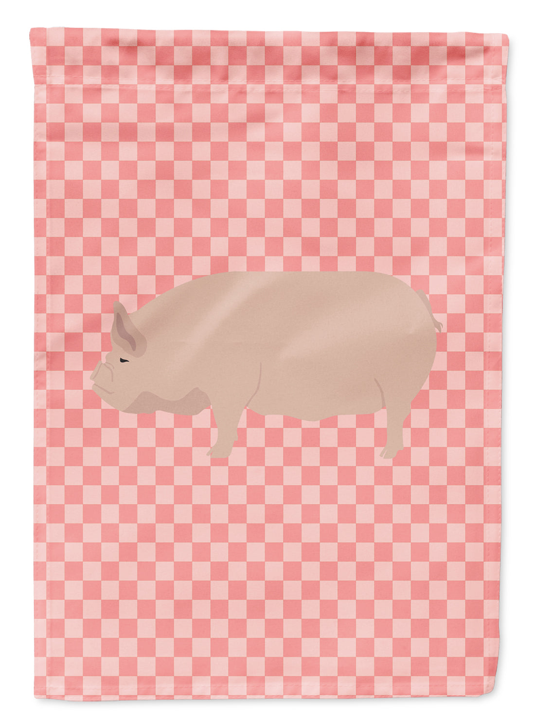 Welsh Pig Pink Check Flag Garden Size  the-store.com.