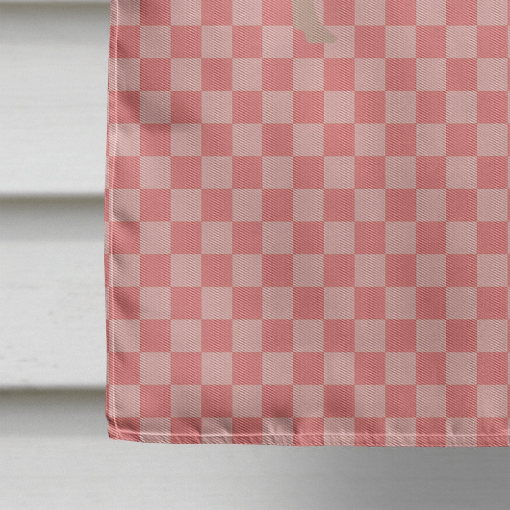 English Large White Pig Pink Check Flag Canvas House Size BB7938CHF  the-store.com.