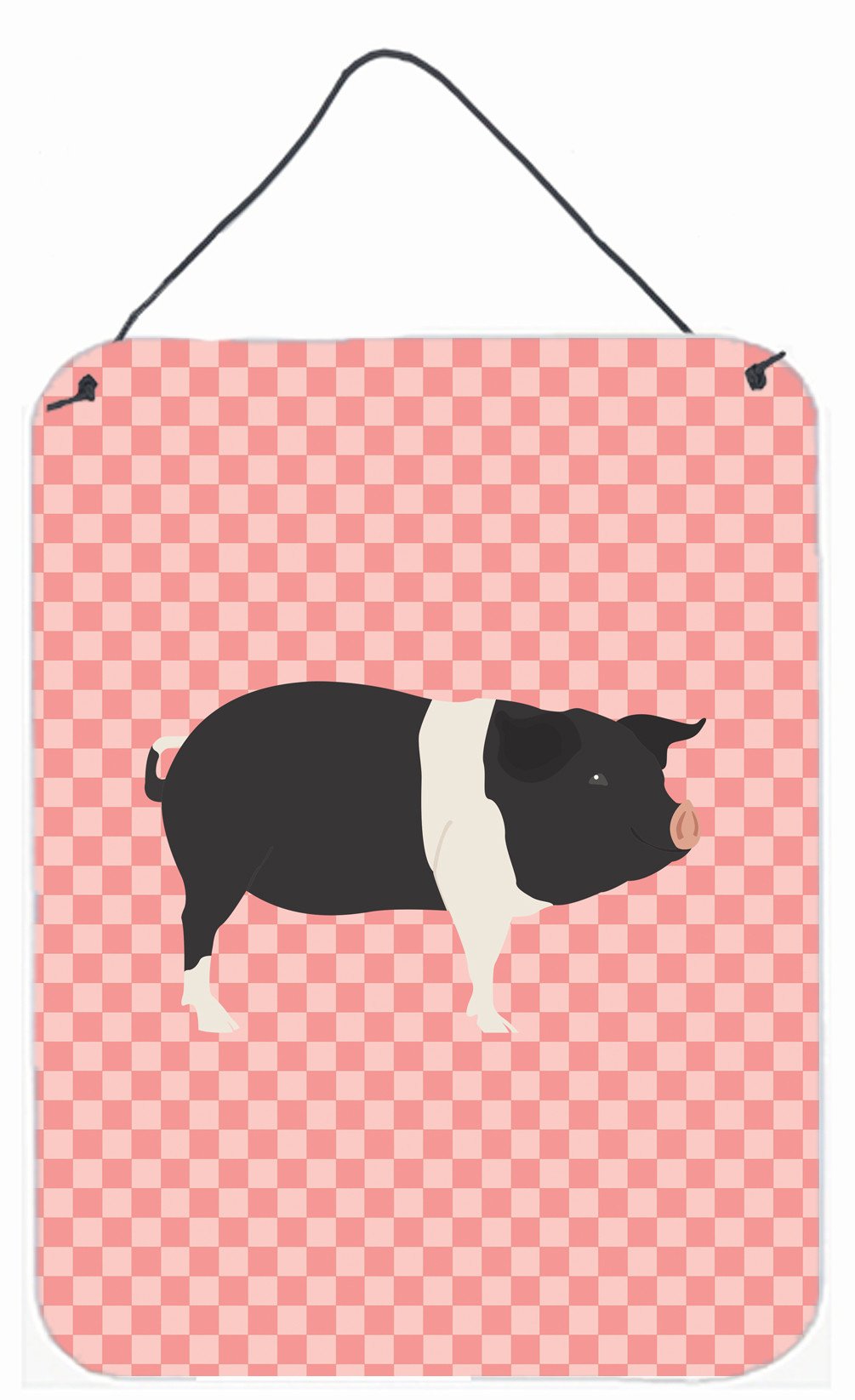 Hampshire Pig Pink Check Wall or Door Hanging Prints BB7939DS1216 by Caroline&#39;s Treasures