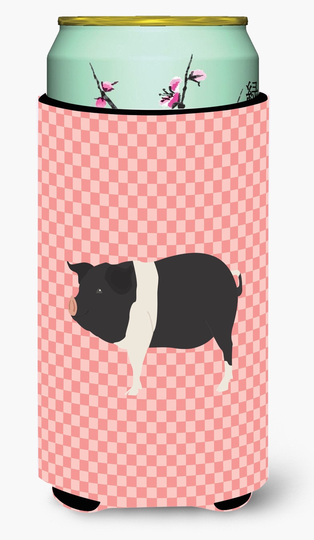 Hampshire Pig Pink Check Tall Boy Beverage Insulator Hugger BB7939TBC by Caroline's Treasures