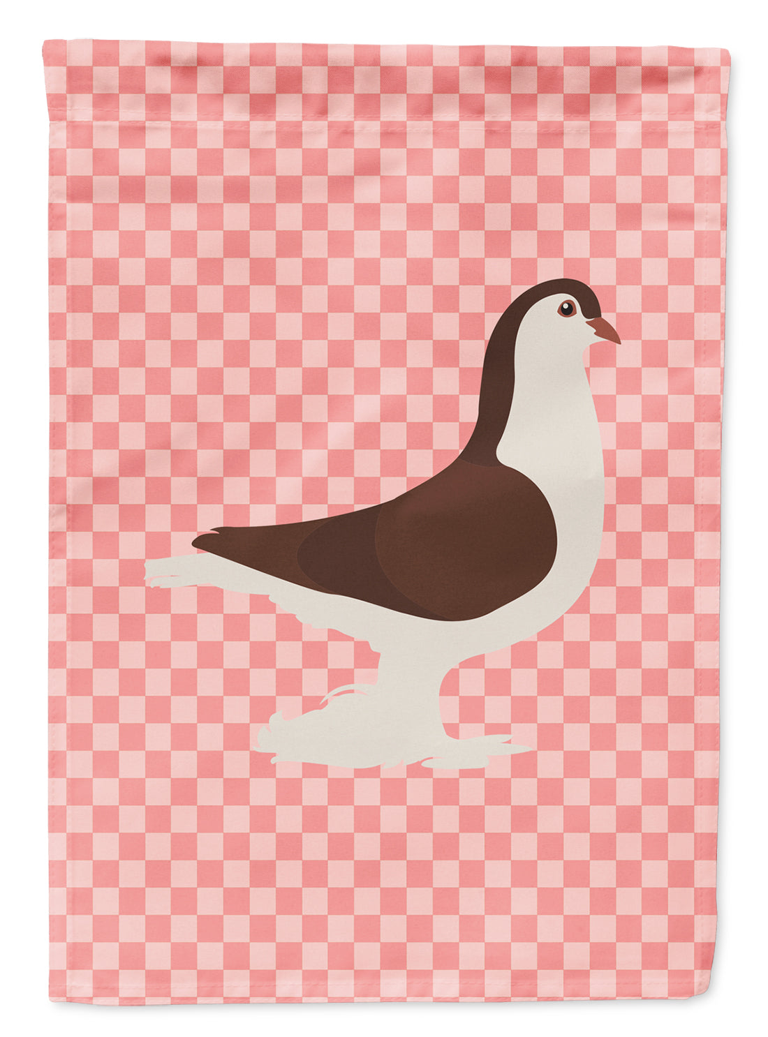 Large Pigeon Pink Check Flag Garden Size  the-store.com.