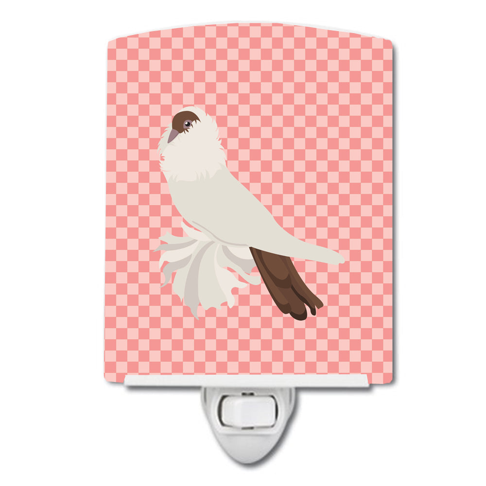 German Helmet Pigeon Pink Check Ceramic Night Light BB7944CNL - the-store.com