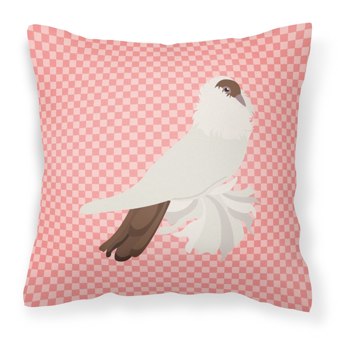 German Helmet Pigeon Pink Check Fabric Decorative Pillow BB7944PW1818 by Caroline's Treasures