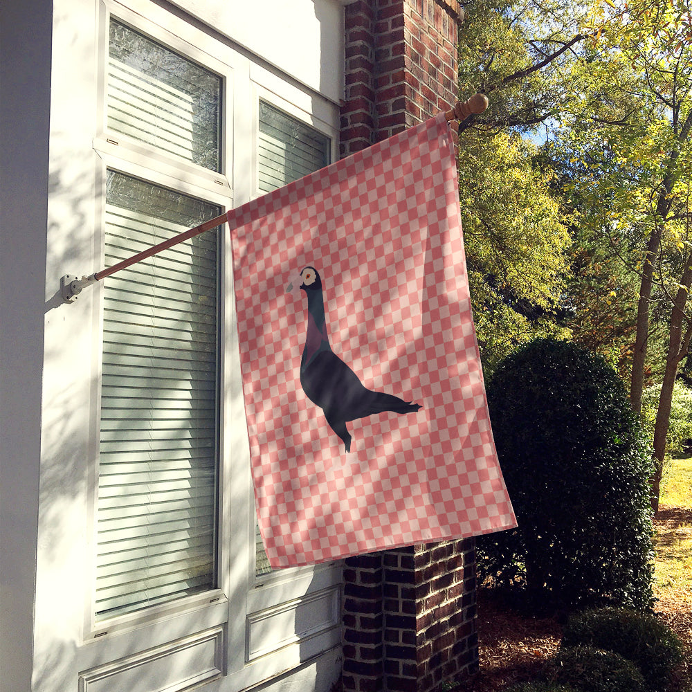 English Carrier Pigeon Pink Check Flag Canvas House Size BB7945CHF  the-store.com.