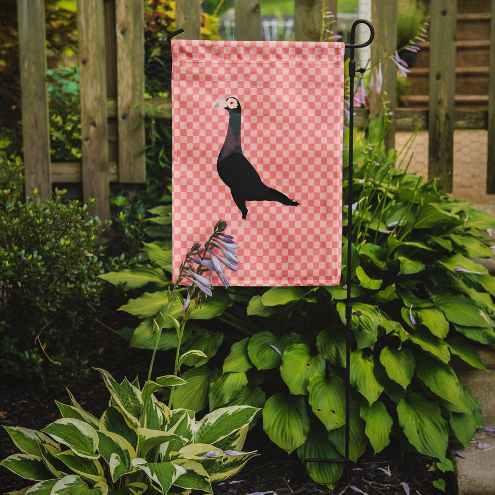 English Carrier Pigeon Pink Check Flag Garden Size  the-store.com.