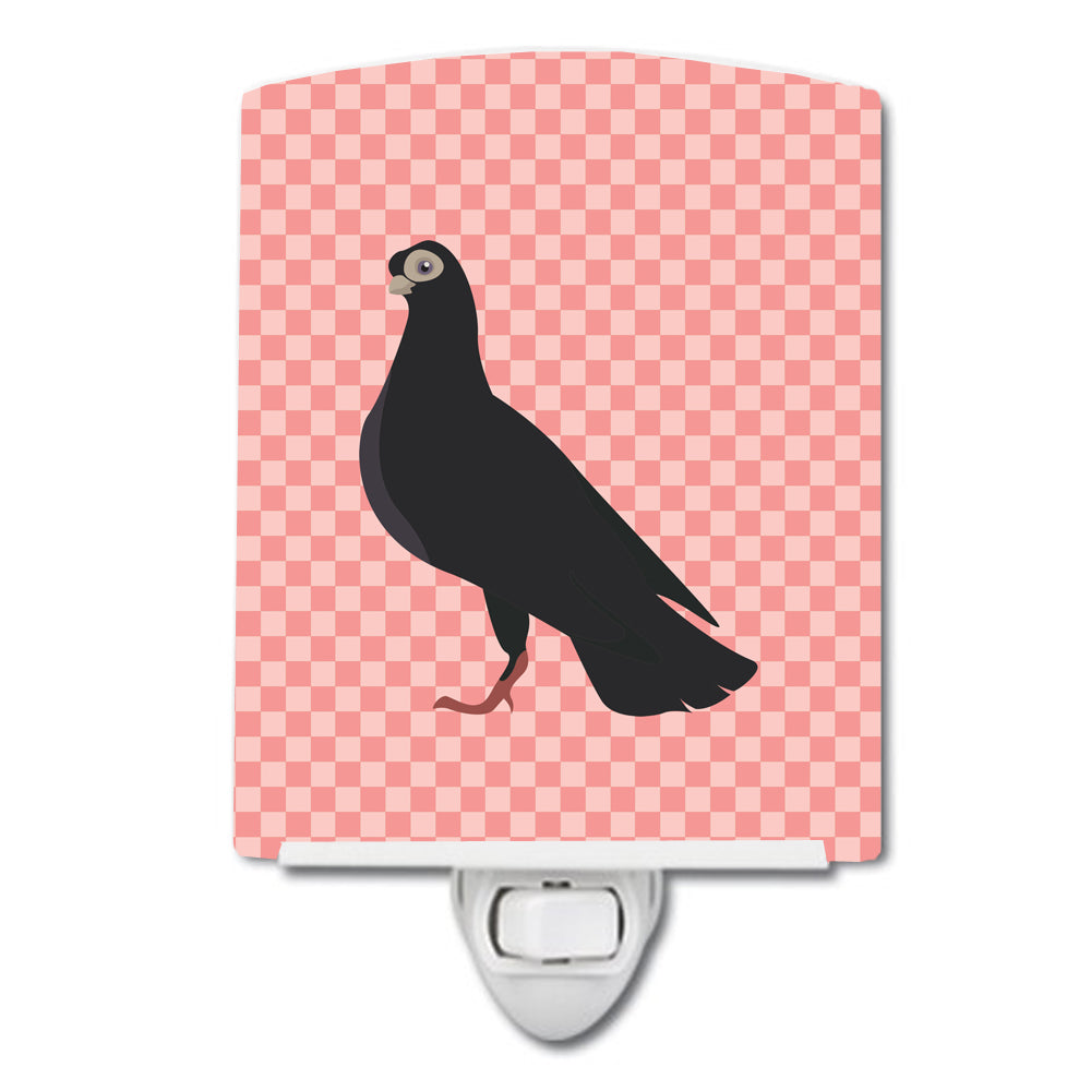 Budapest Highflyer Pigeon Pink Check Ceramic Night Light BB7947CNL - the-store.com