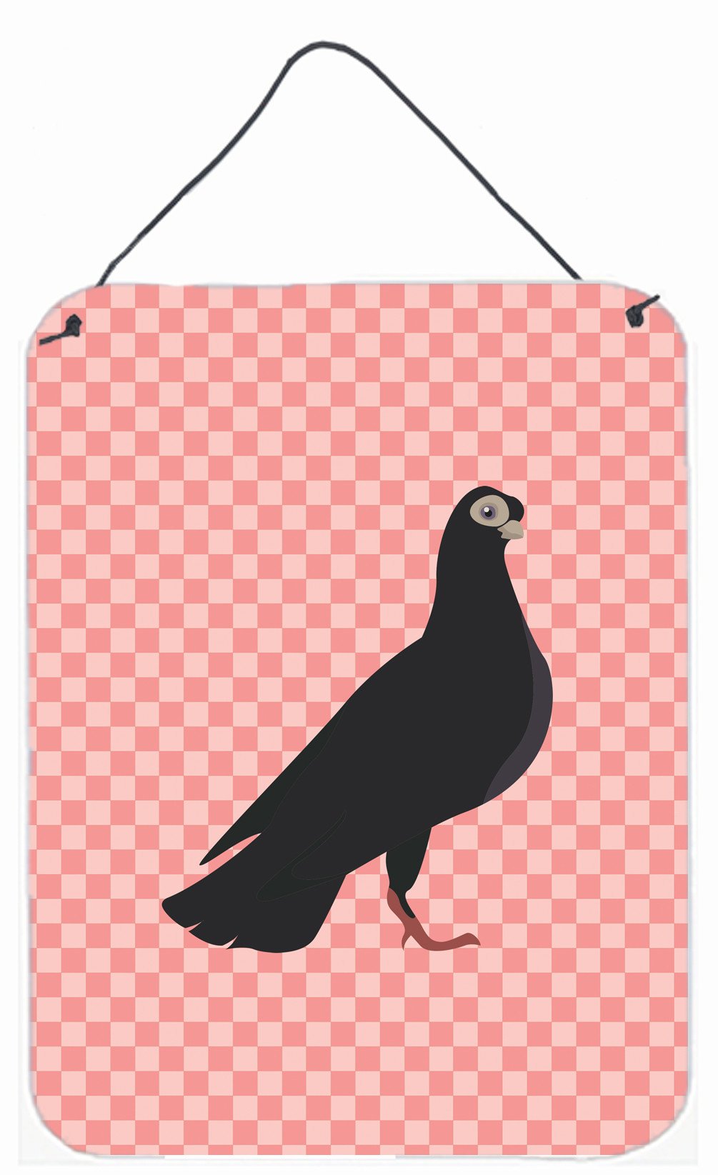 Budapest Highflyer Pigeon Pink Check Wall or Door Hanging Prints BB7947DS1216 by Caroline's Treasures