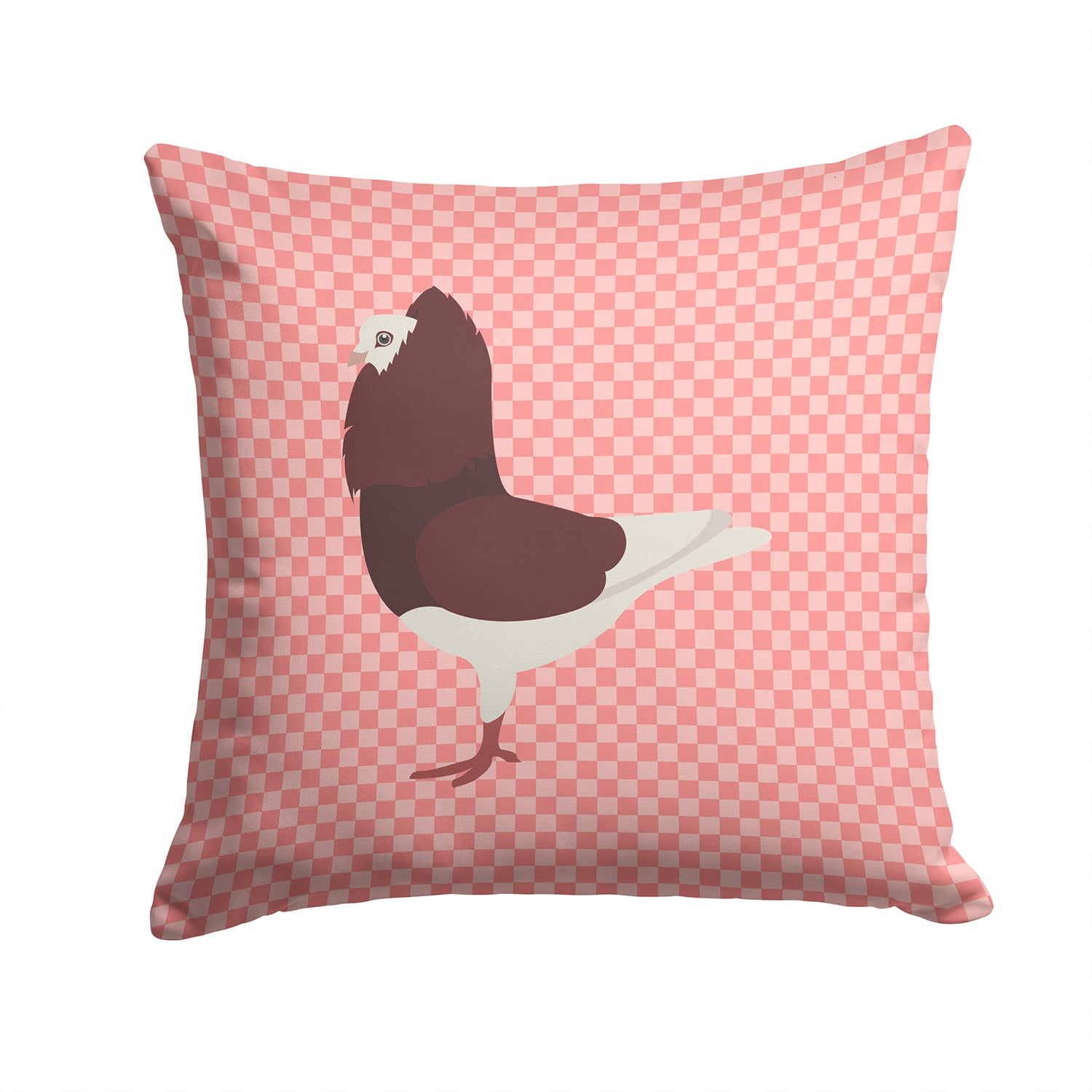 Capuchin Red Pigeon Pink Check Fabric Decorative Pillow BB7948PW1414 - the-store.com