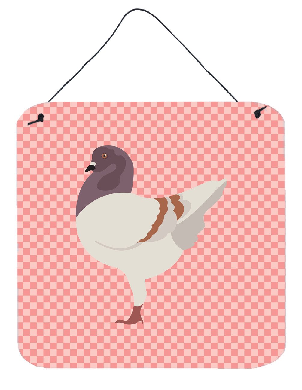 German Modena Pigeon Pink Check Wall or Door Hanging Prints BB7949DS66 by Caroline&#39;s Treasures