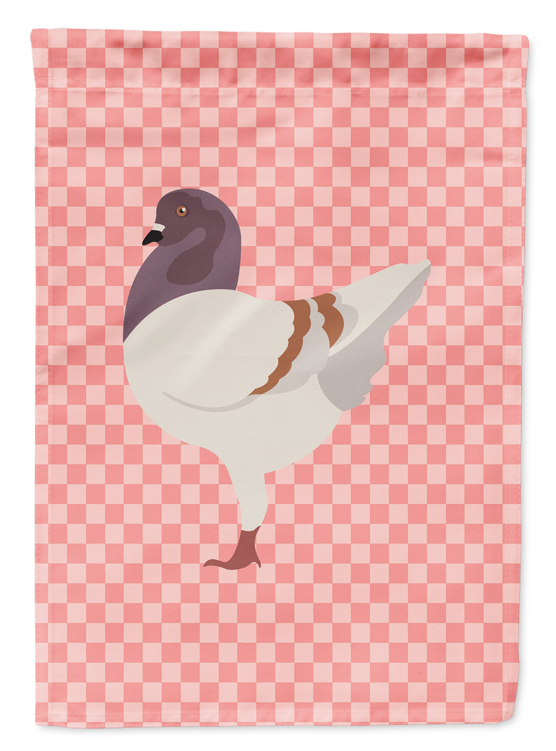 German Modena Pigeon Pink Check Flag Garden Size BB7949GF  the-store.com.