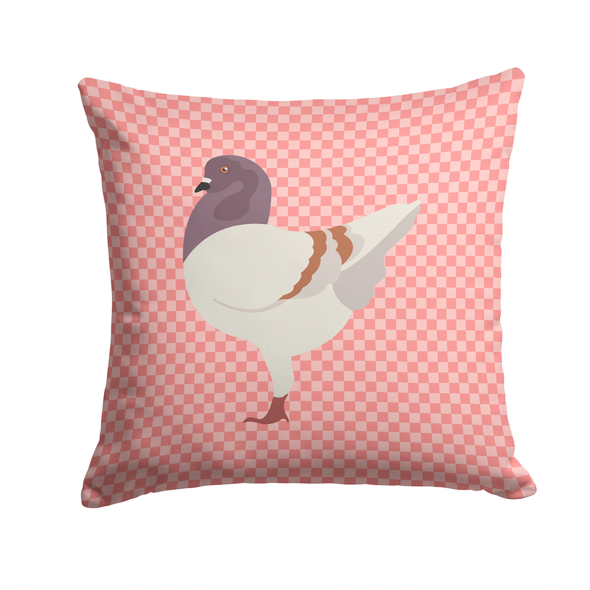 German Modena Pigeon Pink Check Fabric Decorative Pillow BB7949PW1414 - the-store.com