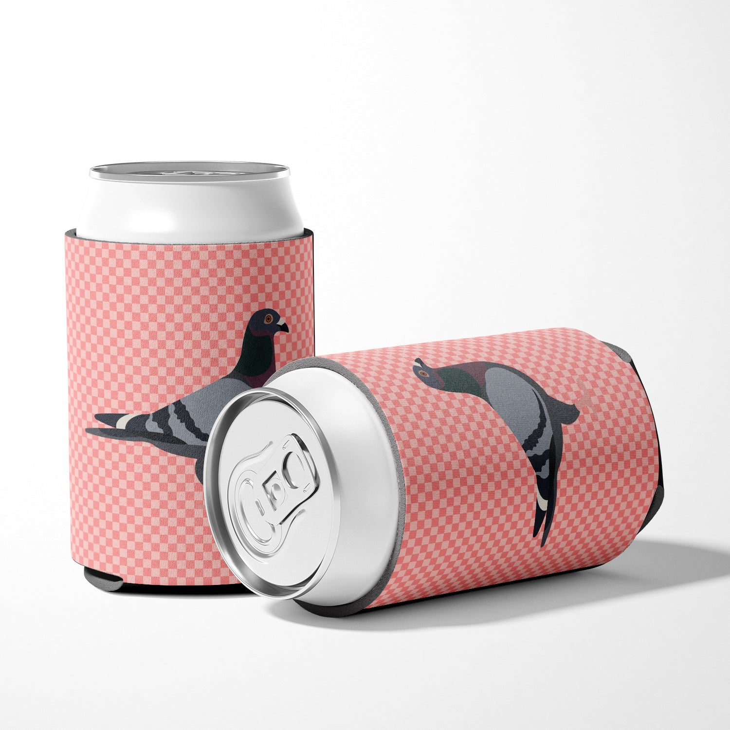 Racing Pigeon Pink Check Can or Bottle Hugger BB7951CC  the-store.com.