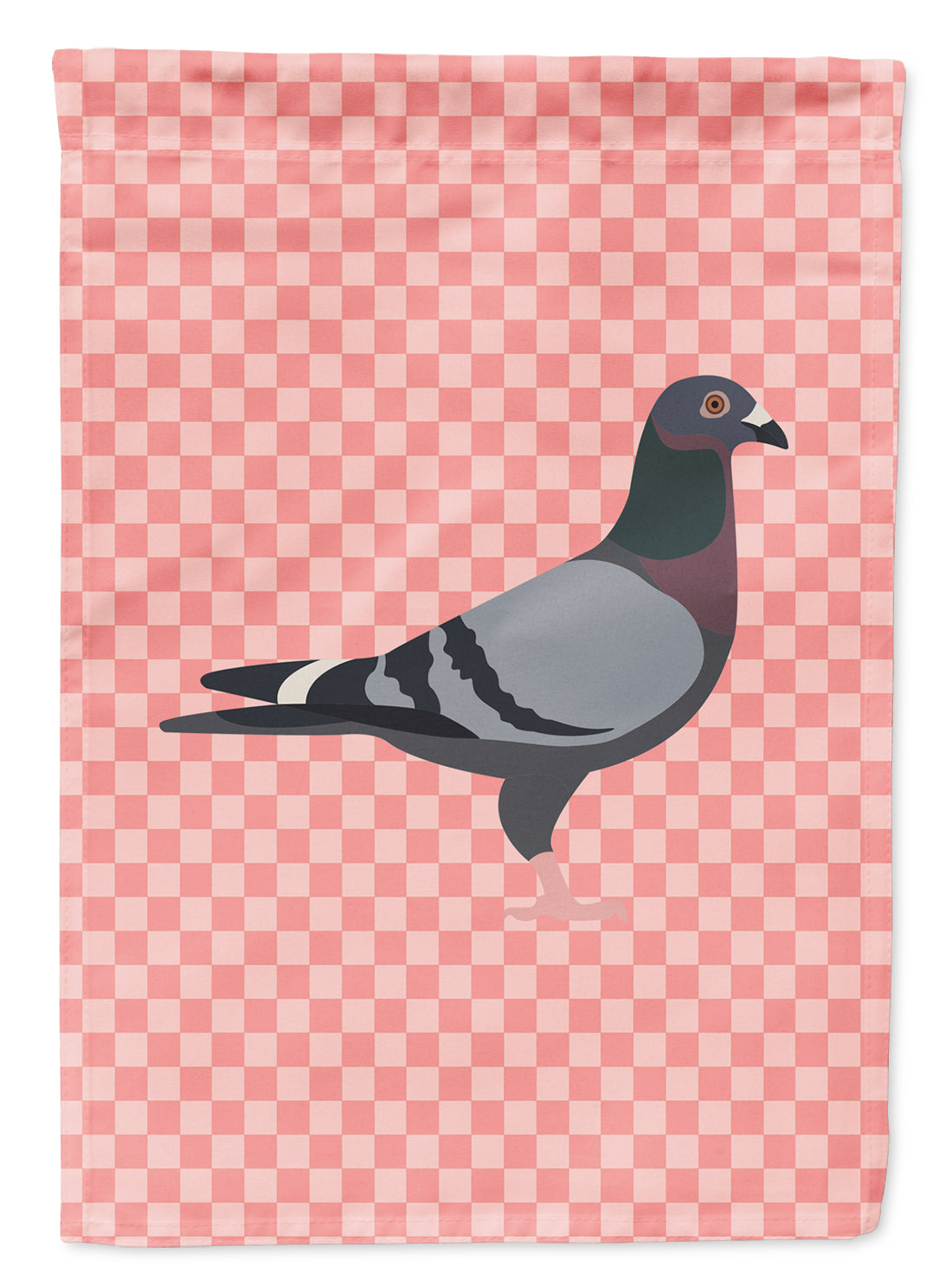 Racing Pigeon Pink Check Flag Garden Size  the-store.com.