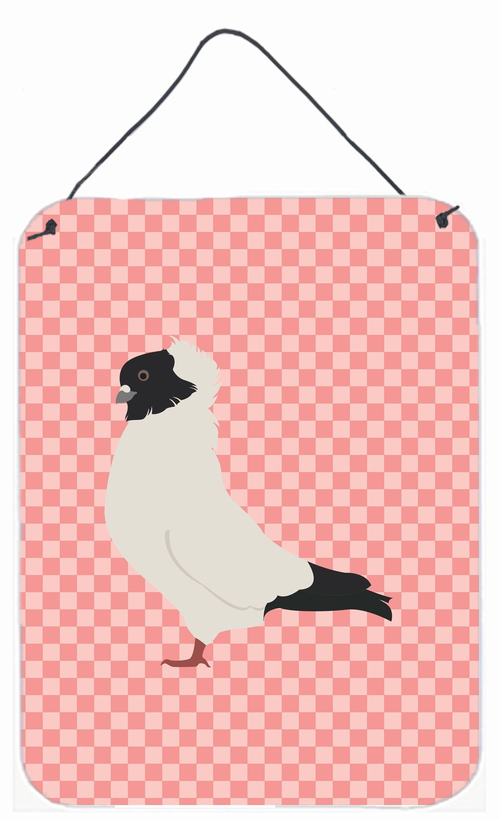 Nun Pigeon Pink Check Wall or Door Hanging Prints BB7952DS1216 by Caroline's Treasures