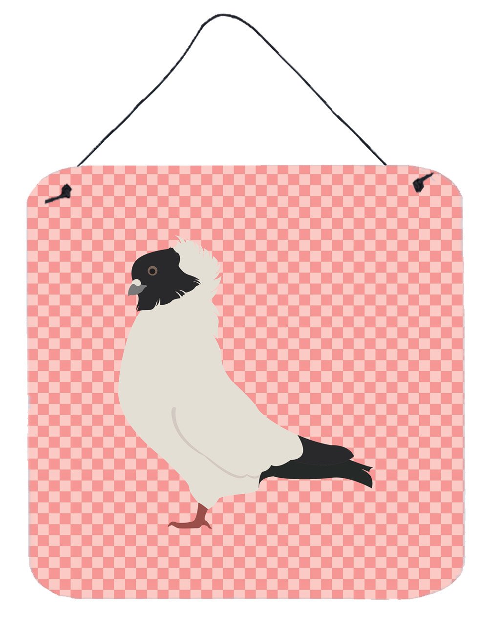 Nun Pigeon Pink Check Wall or Door Hanging Prints BB7952DS66 by Caroline&#39;s Treasures