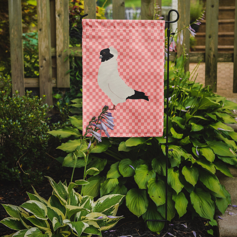 Nun Pigeon Pink Check Flag Garden Size  the-store.com.