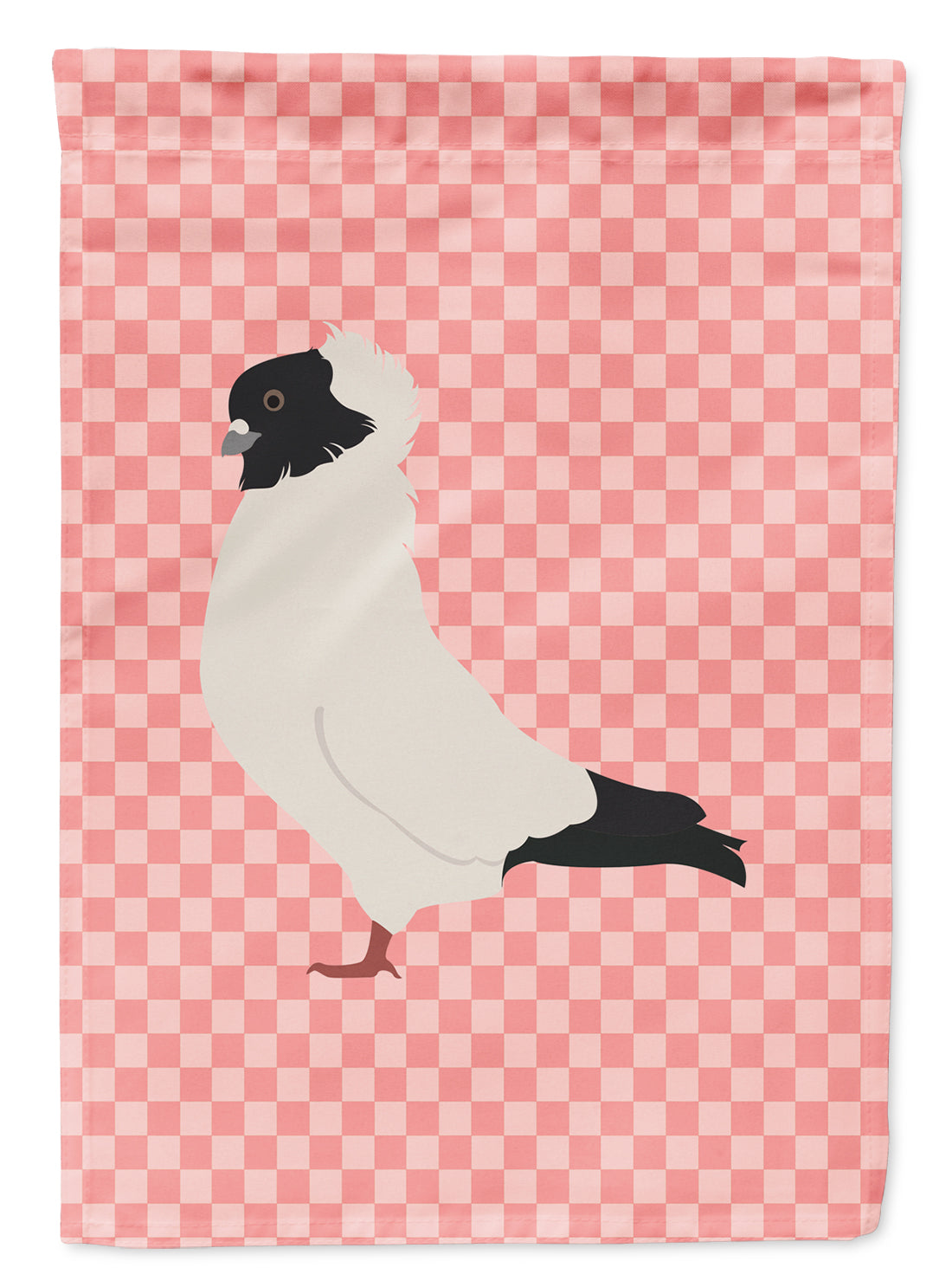 Nun Pigeon Pink Check Flag Garden Size  the-store.com.