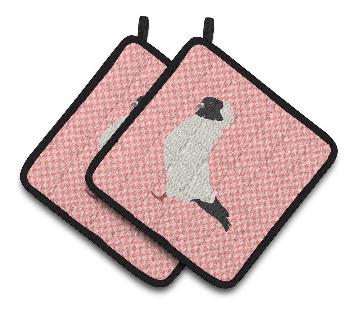 Nun Pigeon Pink Check Pair of Pot Holders BB7952PTHD by Caroline's Treasures