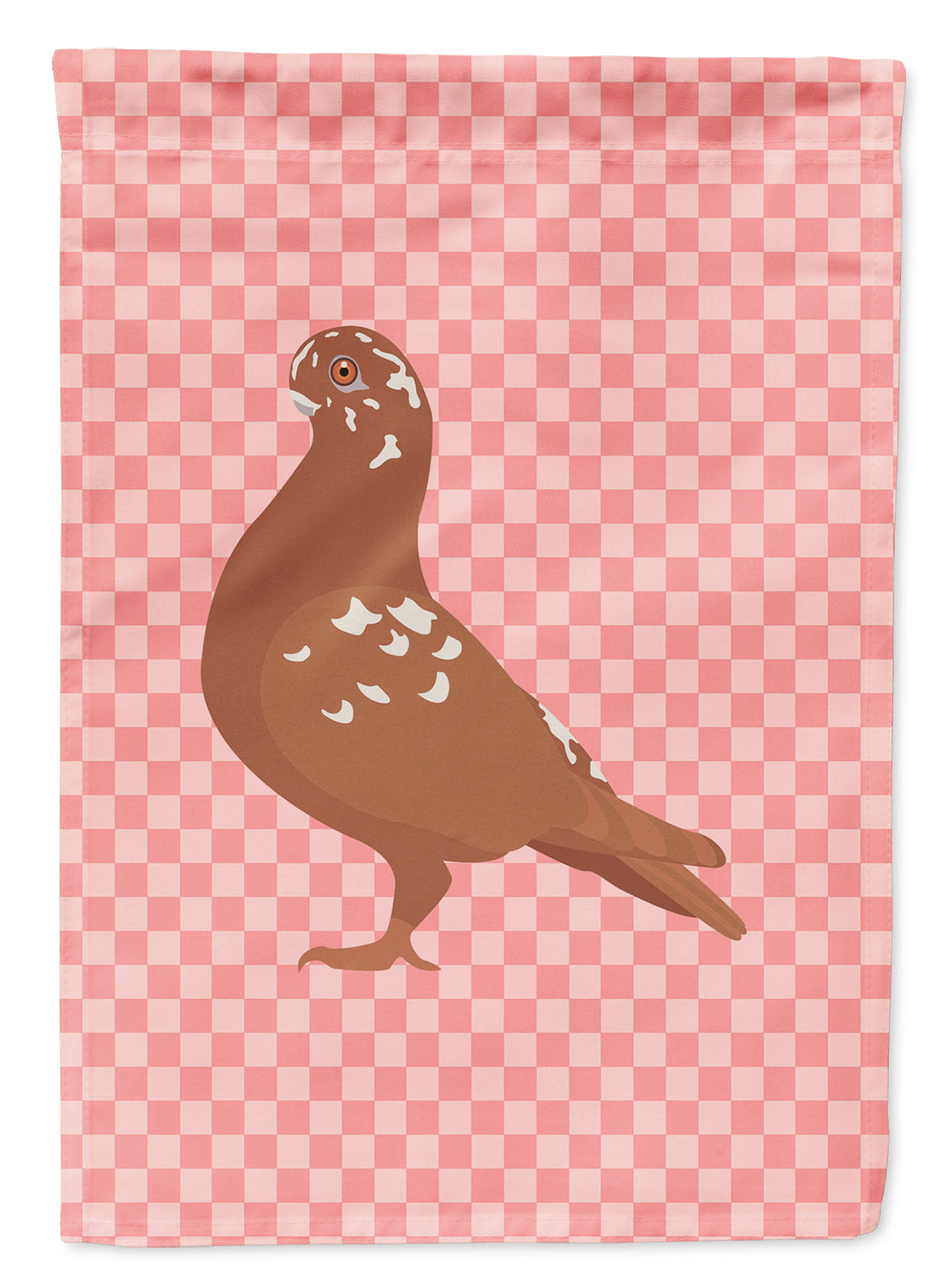 African Owl Pigeon Pink Check Flag Garden Size  the-store.com.