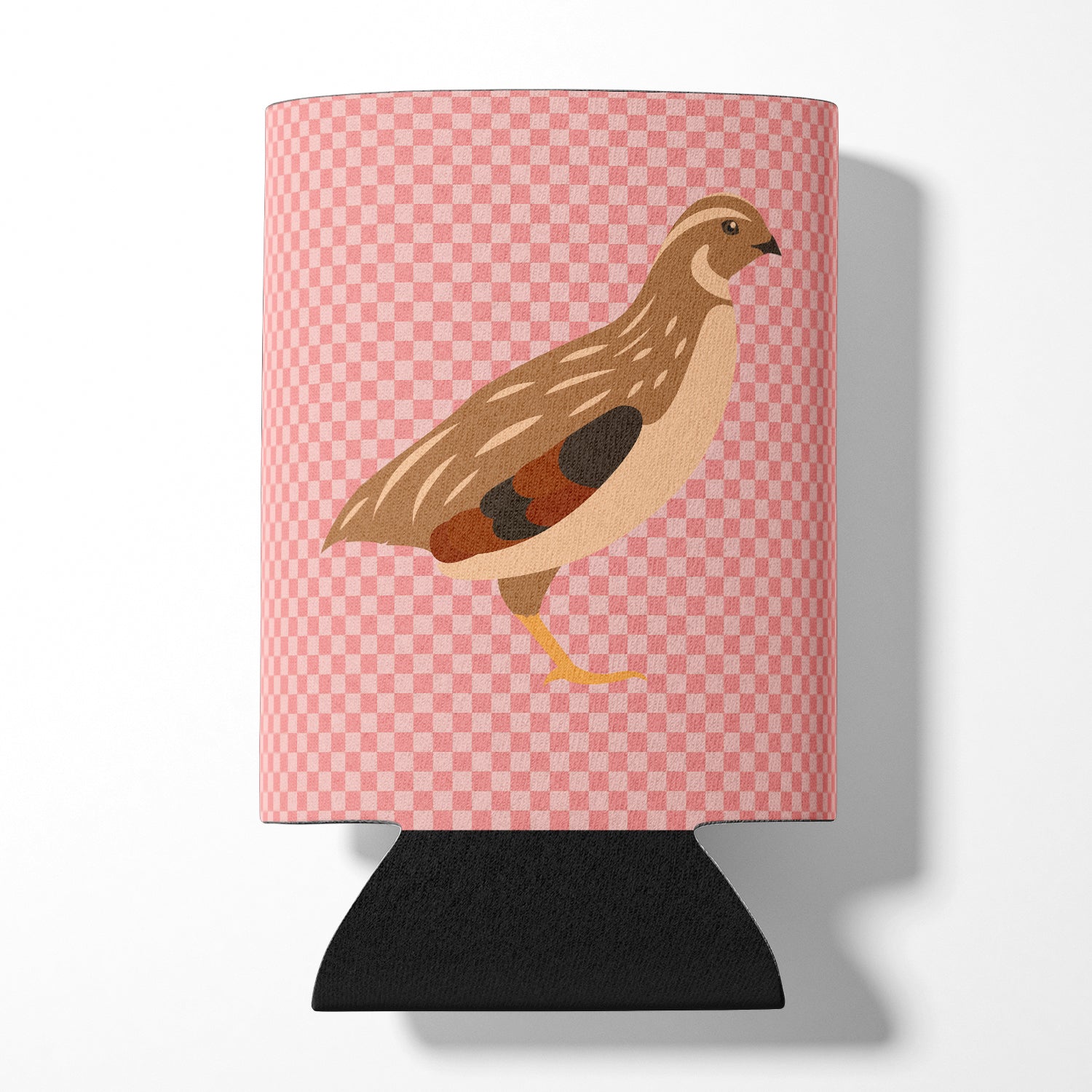 Golden Phoenix Quail Pink Check Can or Bottle Hugger BB7955CC  the-store.com.