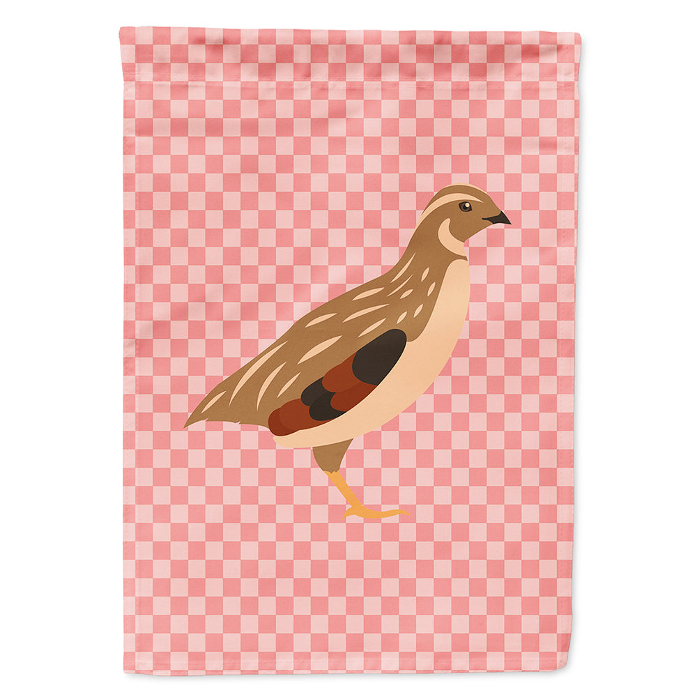 Golden Phoenix Quail Pink Check Flag Canvas House Size BB7955CHF  the-store.com.