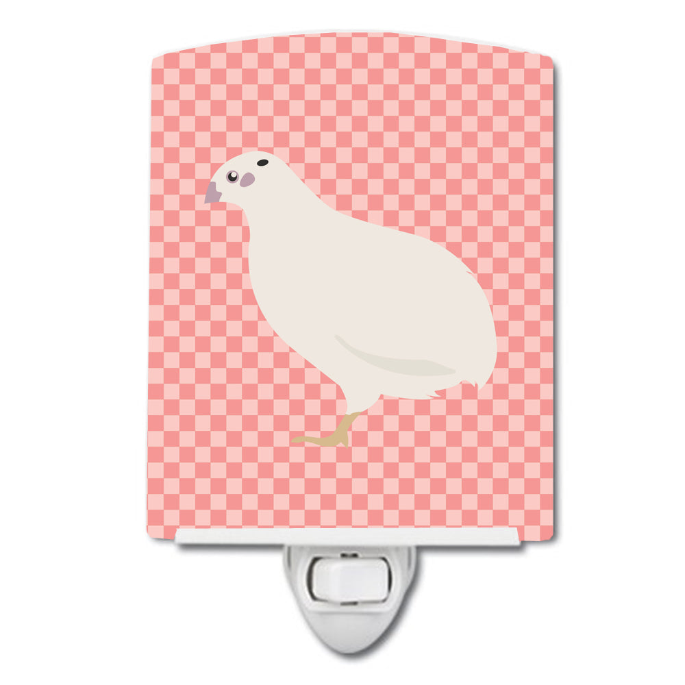 Texas Quail Pink Check Ceramic Night Light BB7957CNL - the-store.com