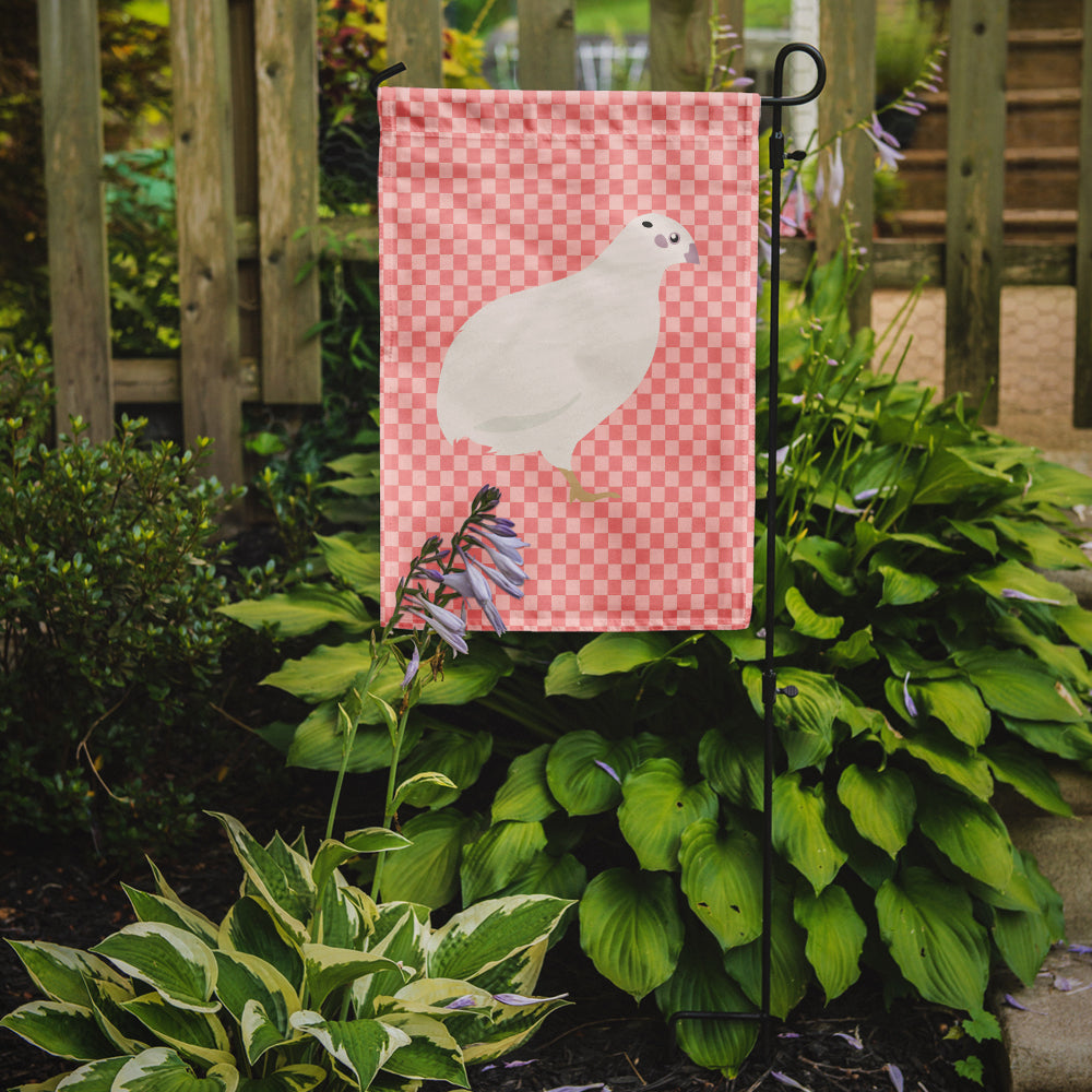 Texas Quail Pink Check Flag Garden Size  the-store.com.